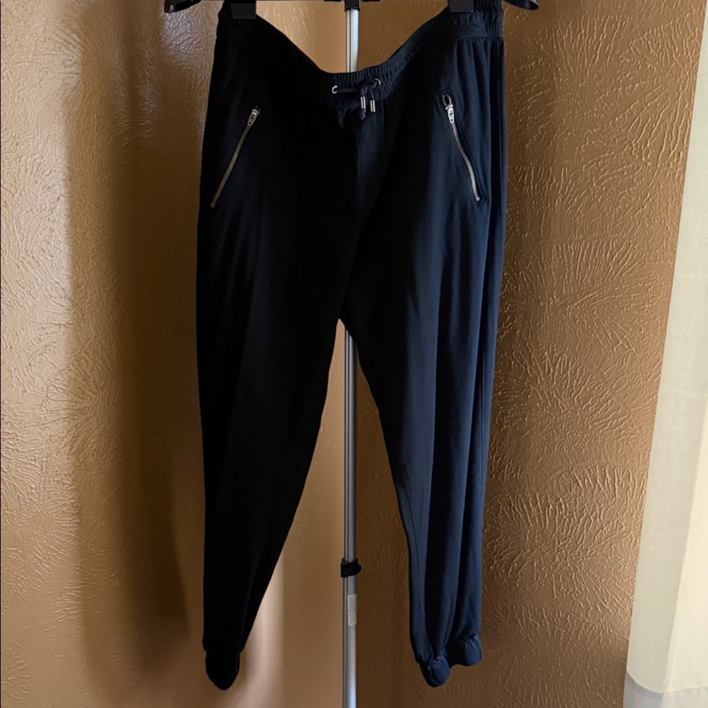 bcg Black Women's Drawstring Jogger Pants with Zip Pockets